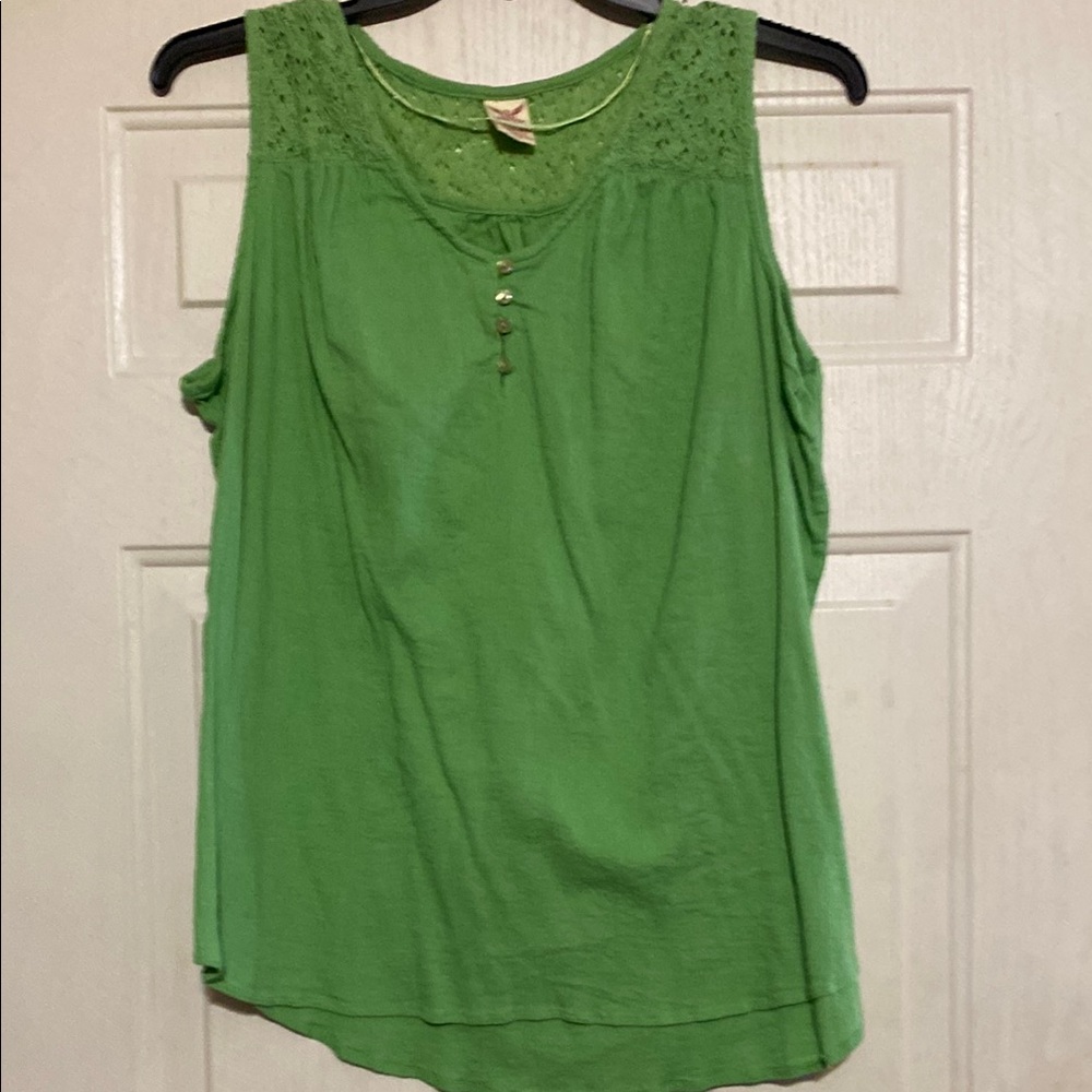 Faded Glory Green Sleeveless Relaxed Tank‎ Top